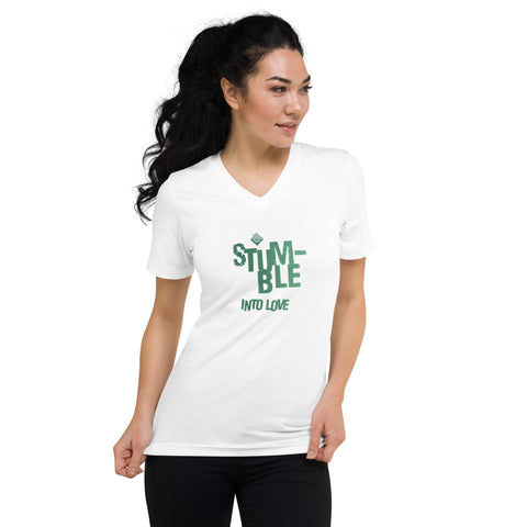 Stumble into Love: Unisex Short Sleeve V-Neck T-Shirt